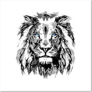 White Lion Head - Realistic Lion Eyes Posters and Art